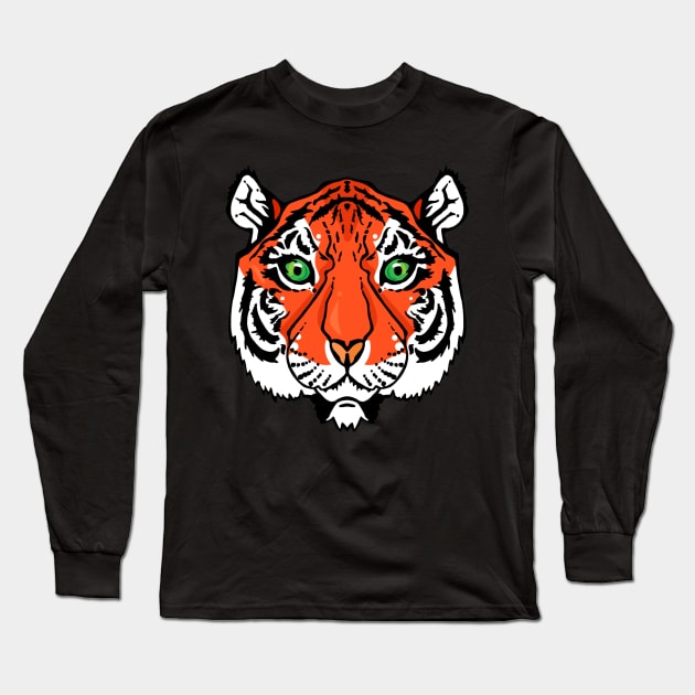 Line Art Tiger Long Sleeve T-Shirt by iconking